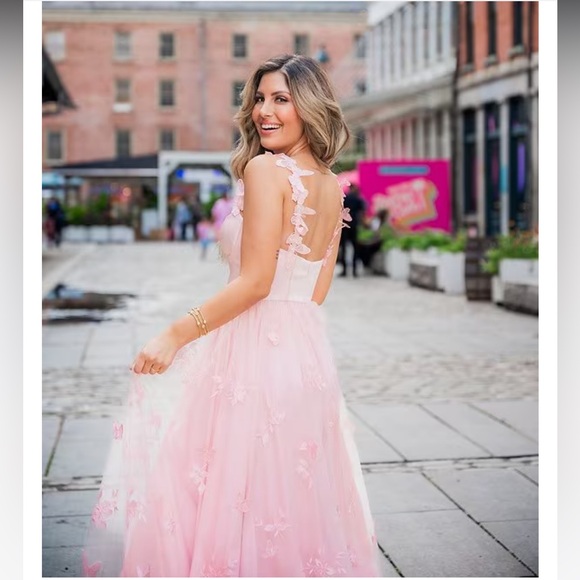 NWT Antonio Melani xBreast Cancer Awareness Capsule Mely Satin Embroidered Dress - Picture 3 of 16